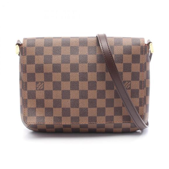 Louis Vuitton Musette Tango Long Shoulder Bag, Damier Ebene Coated Canvas and...